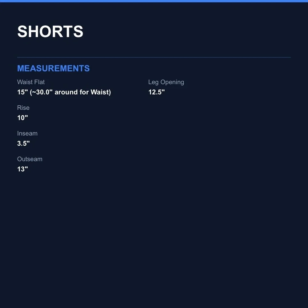 Hang Ten measurements waist
